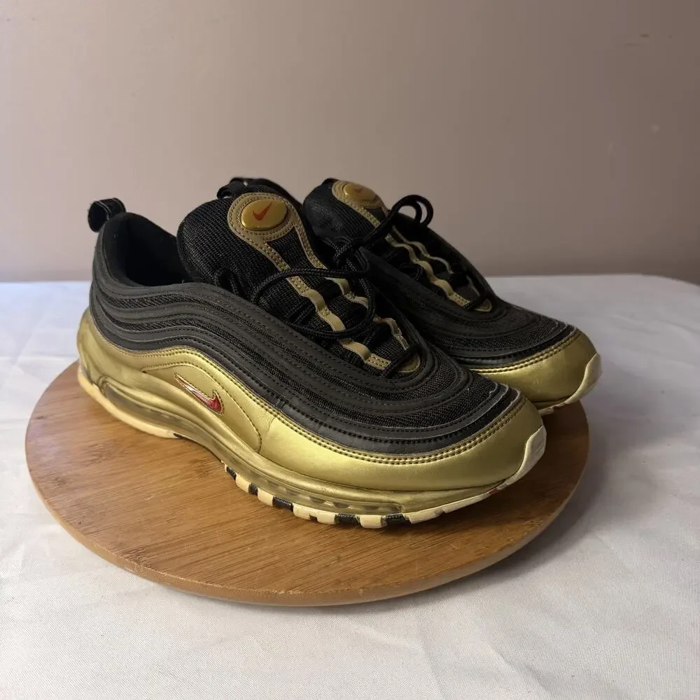 NIKE AIR MAX 97 BLACK / METALIC GOLD MEN SIZE 10.5